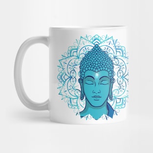 Blue Face of Buddha Mandala Mug